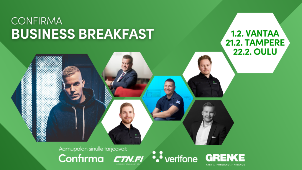 Confirma Business Breakfastit järjestethään helmikuussa 2024.